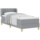 Letto a molle con testiera Grigio chiaro 80 x 200 cm Tessuto