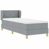 Letto a molle con testiera Grigio chiaro 80 x 200 cm Tessuto