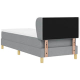 Letto a molle con testiera Grigio chiaro 80 x 200 cm Tessuto