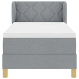 Letto a molle con testiera Grigio chiaro 80 x 200 cm Tessuto