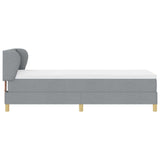Letto a molle con testiera Grigio chiaro 80 x 200 cm Tessuto