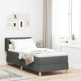 Letto a molle con testiera Grigio scuro 80 x 200 cm Tessuto