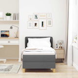 Letto a molle con testiera Grigio scuro 80 x 200 cm Tessuto