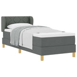 Letto a molle con testiera Grigio scuro 80 x 200 cm Tessuto