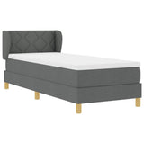 Letto a molle con testiera Grigio scuro 80 x 200 cm Tessuto