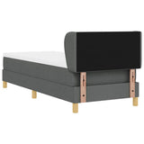 Letto a molle con testiera Grigio scuro 80 x 200 cm Tessuto