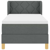 Letto a molle con testiera Grigio scuro 80 x 200 cm Tessuto