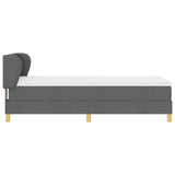 Letto a molle con testiera Grigio scuro 80 x 200 cm Tessuto