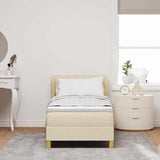 Letto a molle con materasso Crema 80 x 200 cm Tessuto