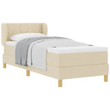 Letto a molle con materasso Crema 80 x 200 cm Tessuto