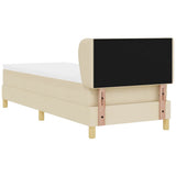 Letto a molle con materasso Crema 80 x 200 cm Tessuto
