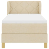 Letto a molle con materasso Crema 80 x 200 cm Tessuto