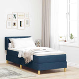 Letto a molle con materasso Blu 80 x 200 cm Tessuto