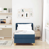 Letto a molle con materasso Blu 80 x 200 cm Tessuto