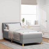 Letto a molle con testiera Grigio chiaro 90 x 190 cm Tessuto