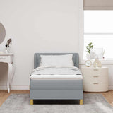 Letto a molle con testiera Grigio chiaro 90 x 190 cm Tessuto