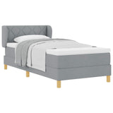 Letto a molle con testiera Grigio chiaro 90 x 190 cm Tessuto