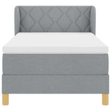 Letto a molle con testiera Grigio chiaro 90 x 190 cm Tessuto
