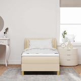 Letto a molle con materasso crema 90x200 cm Crema 90 x 190 cm