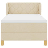 Letto a molle con materasso crema 90x200 cm Crema 90 x 190 cm