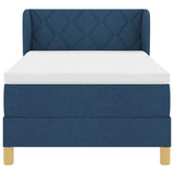 Letto a molle con testiera Blu 90 x 190 cm Tessuto