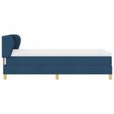 Letto a molle con testiera Blu 90 x 190 cm Tessuto