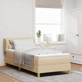 Letto a molle con materasso Crema 100 x 200 cm Tessuto