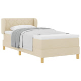 Letto a molle con materasso Crema 100 x 200 cm Tessuto