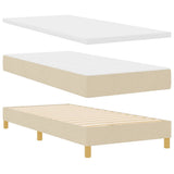 Letto a molle con materasso Crema 100 x 200 cm Tessuto