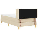 Letto a molle con testiera Crema 100 x 200 cm Tessuto