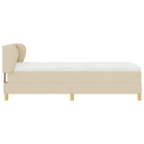Letto a molle con testiera Crema 100 x 200 cm Tessuto