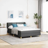 Letto a molle con materasso Grigio scuro 140 x 190 cm Tessuto