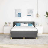 Letto a molle con materasso Grigio scuro 140 x 190 cm Tessuto