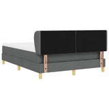 Letto a molle con materasso Grigio scuro 140 x 190 cm Tessuto