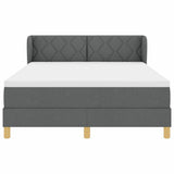 Letto a molle con materasso Grigio scuro 140 x 190 cm Tessuto