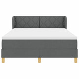 Letto a molle con materasso crema 90x200 cm Grigio scuro