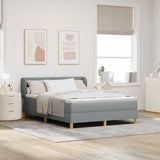 Letto a molle con testiera Grigio chiaro 160 x 200 cm Tessuto
