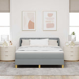 Letto a molle con testiera Grigio chiaro 160 x 200 cm Tessuto