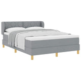 Letto a molle con testiera Grigio chiaro 160 x 200 cm Tessuto