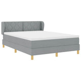 Letto a molle con testiera Grigio chiaro 160 x 200 cm Tessuto