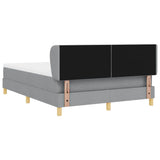 Letto a molle con testiera Grigio chiaro 160 x 200 cm Tessuto