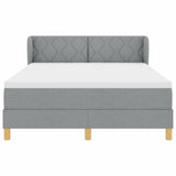 Letto a molle con testiera Grigio chiaro 160 x 200 cm Tessuto