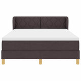 Letto a molle con materasso crema 90x200 cm Marrone scuro