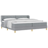 Letto a molle con testiera Grigio chiaro 200 x 200 cm Tessuto