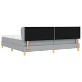 Letto a molle con testiera Grigio chiaro 200 x 200 cm Tessuto