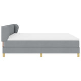 Letto a molle con testiera Grigio chiaro 200 x 200 cm Tessuto
