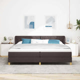 Letto a molle con testiera Marrone Scuro 200 x 200 cm Tessuto