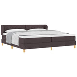 Letto a molle con testiera Marrone Scuro 200 x 200 cm Tessuto