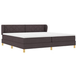 Letto a molle con testiera Marrone Scuro 200 x 200 cm Tessuto