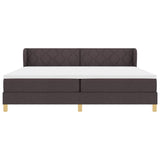Letto a molle con testiera Marrone Scuro 200 x 200 cm Tessuto